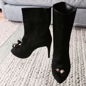 Black Suede Louis Vuitton Boots